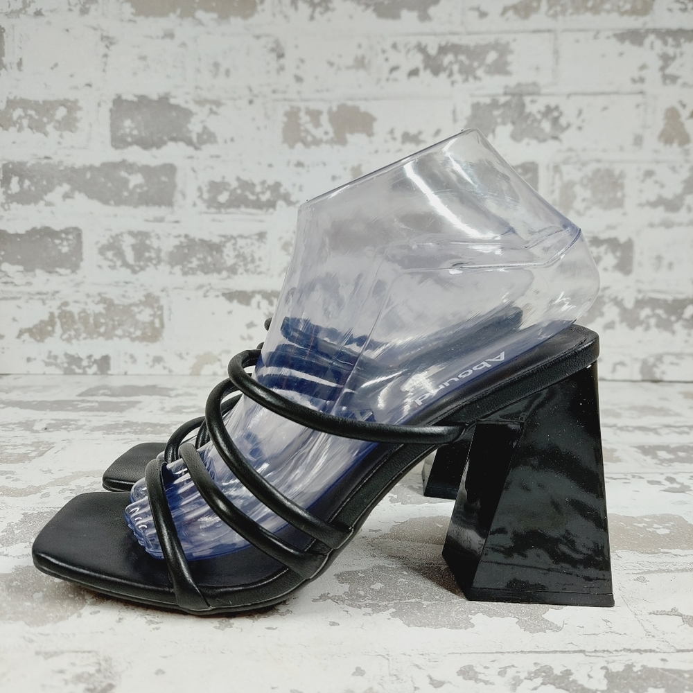 New Abound Austry Black Tubular Strappy Heeled Sandal W23